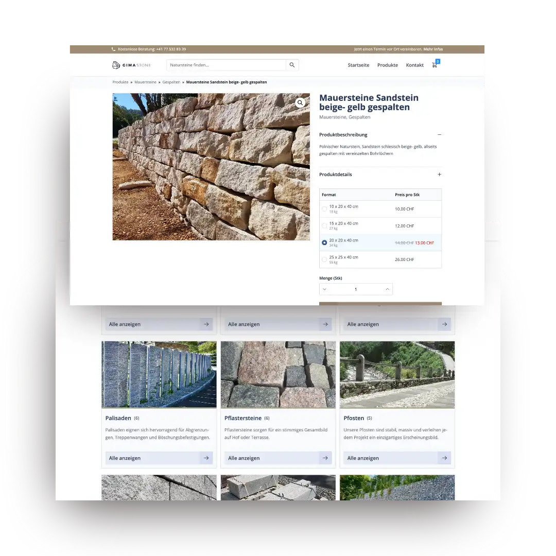 Online-Shop von Gimastone AG für Natursteine
